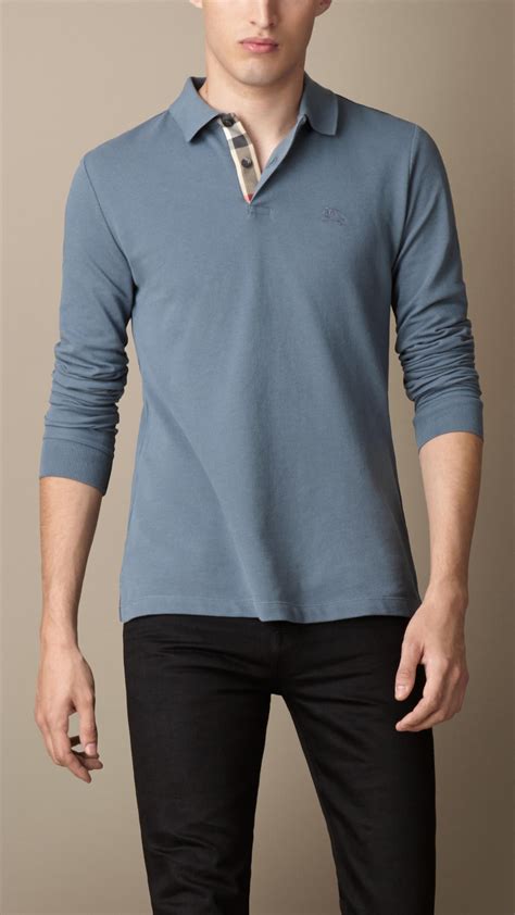 long sleeve burberry men shirts|burberry long sleeve polo men's.